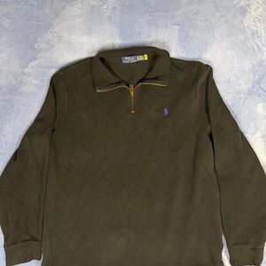 Ralph Lauren green quarter zip sweatshirt men Size XL